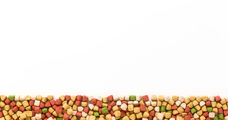 dry animal pet food isolated on white background