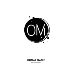 O M OM Initial logo letter with minimalist concept. Vector with scandinavian style logo.