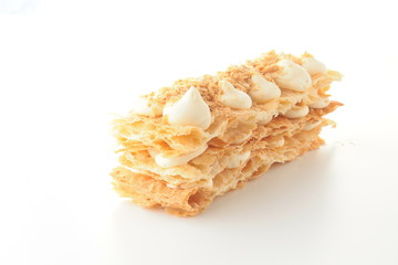 Gourmet cake on white background