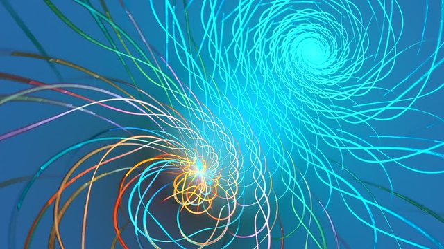 The rotation of the two spirals. High detailed.