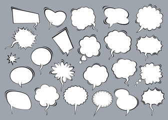 Set of comic speech balloons. Vector Illustration.