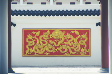 golden dragon on the wall