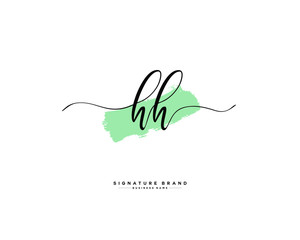 H HH initial logo handwriting  template vector