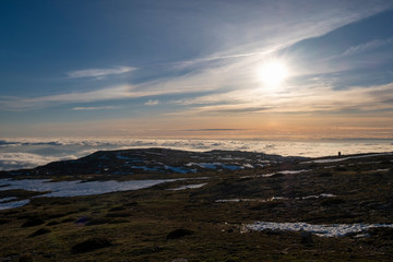 Amazing Sunset View from Torre (Tower) The Highest Point in Portugal, Serra da Estrela, Portugal