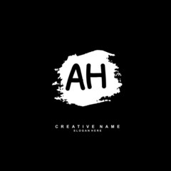 A H AH Initial logo template vector. Letter logo concept