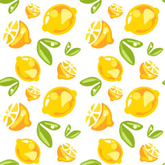 Seamless pattern of lemons