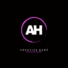 A H AH Initial logo template vector. Letter logo concept