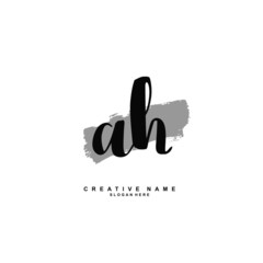 A H AH Initial logo template vector. Letter logo concept