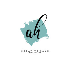 A H AH Initial logo template vector. Letter logo concept