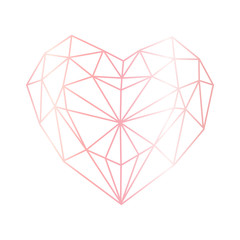 Abstract geometric pink heart vector illustration