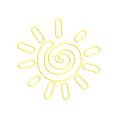 Obraz premium Beautiful neon happy sun illustration