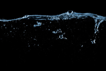 Water surface on a black