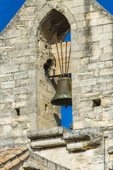 Church bell tower in Pope's Palace in Avignon, France