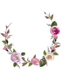 Floral frame wreath wedding template design