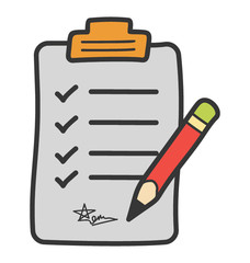 Verified list icon, flat vector design.