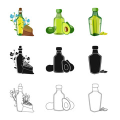 Isolated object of healthy  and vegetable  logo. Set of healthy  and agriculture stock vector illustration.