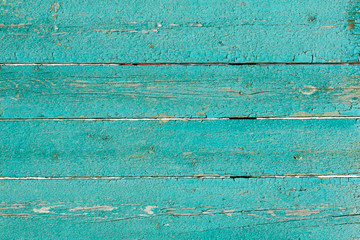 old wooden background, vintage texture of turquoise color, aged wood background