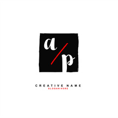 A P AP Initial logo template vector. Letter logo concept