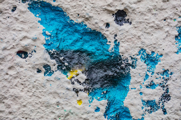 Old cracked rusty peeled colorful paint background texture close-up