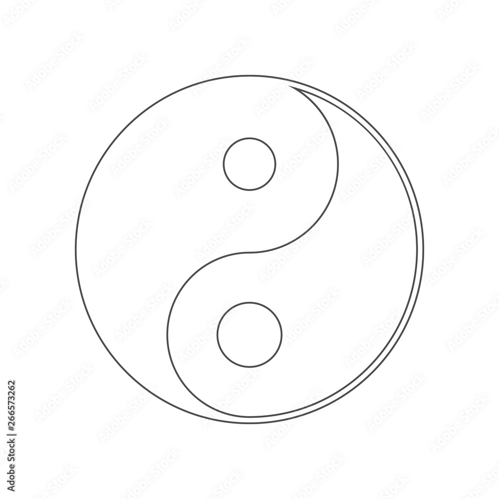 Poster yin yang icon. element of china for mobile concept and web apps icon. outline, thin line icon for we