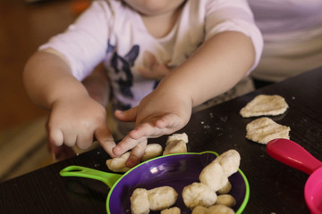 Baking cookies with mommy.