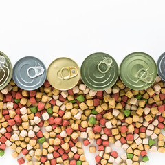 canned food for pets isolated on white.