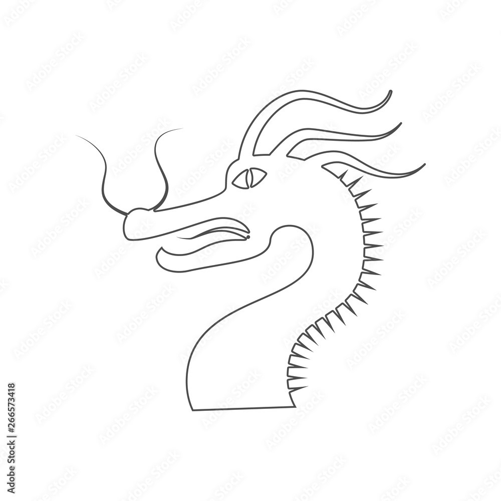 Poster the dragon icon. element of china for mobile concept and web apps icon. outline, thin line icon for 