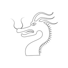 The Dragon icon. Element of China for mobile concept and web apps icon. Outline, thin line icon for website design and development, app development