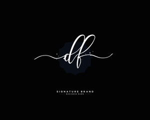 D F DF initial logo handwriting  template vector