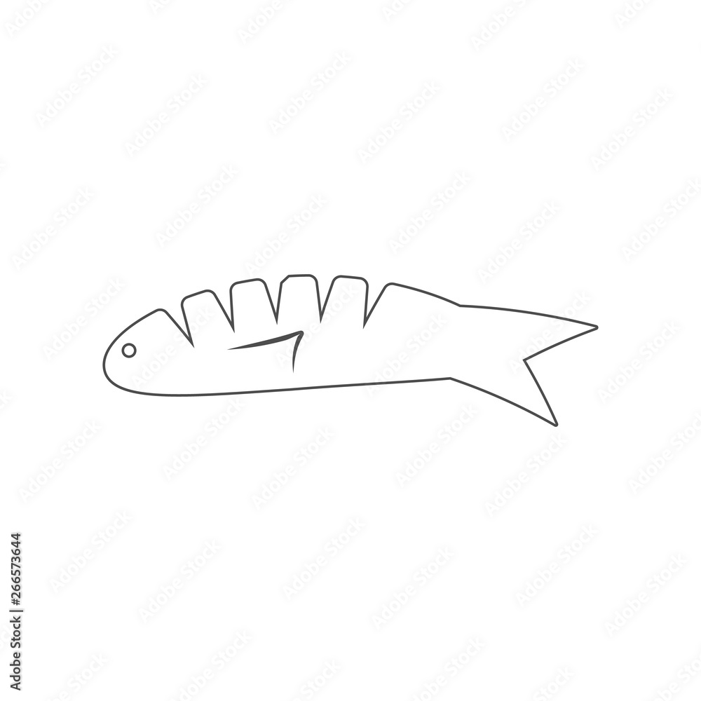 Poster a fish icon. element of china for mobile concept and web apps icon. outline, thin line icon for webs