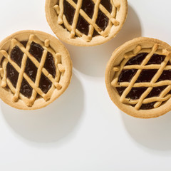 italian crostata on white background