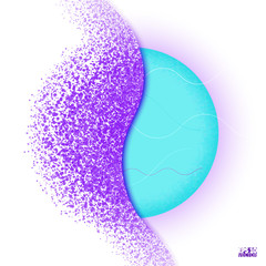 Circle shatter effect. Banner Explosion Simulation. Explode and destruction. Illustration isolated on white background. Eps10 Vector illustration