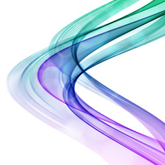 Abstract multicolored waves on white background