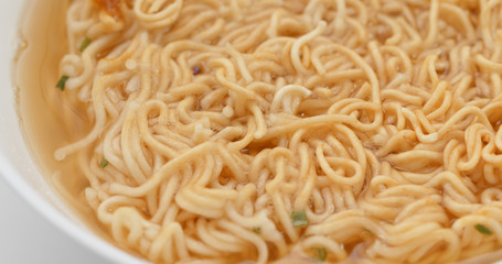 Instant noodle in bowl