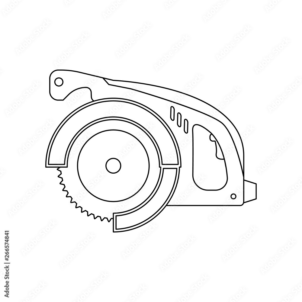 Poster color electric cutter icon. element of construction tools for mobile concept and web apps icon. outl