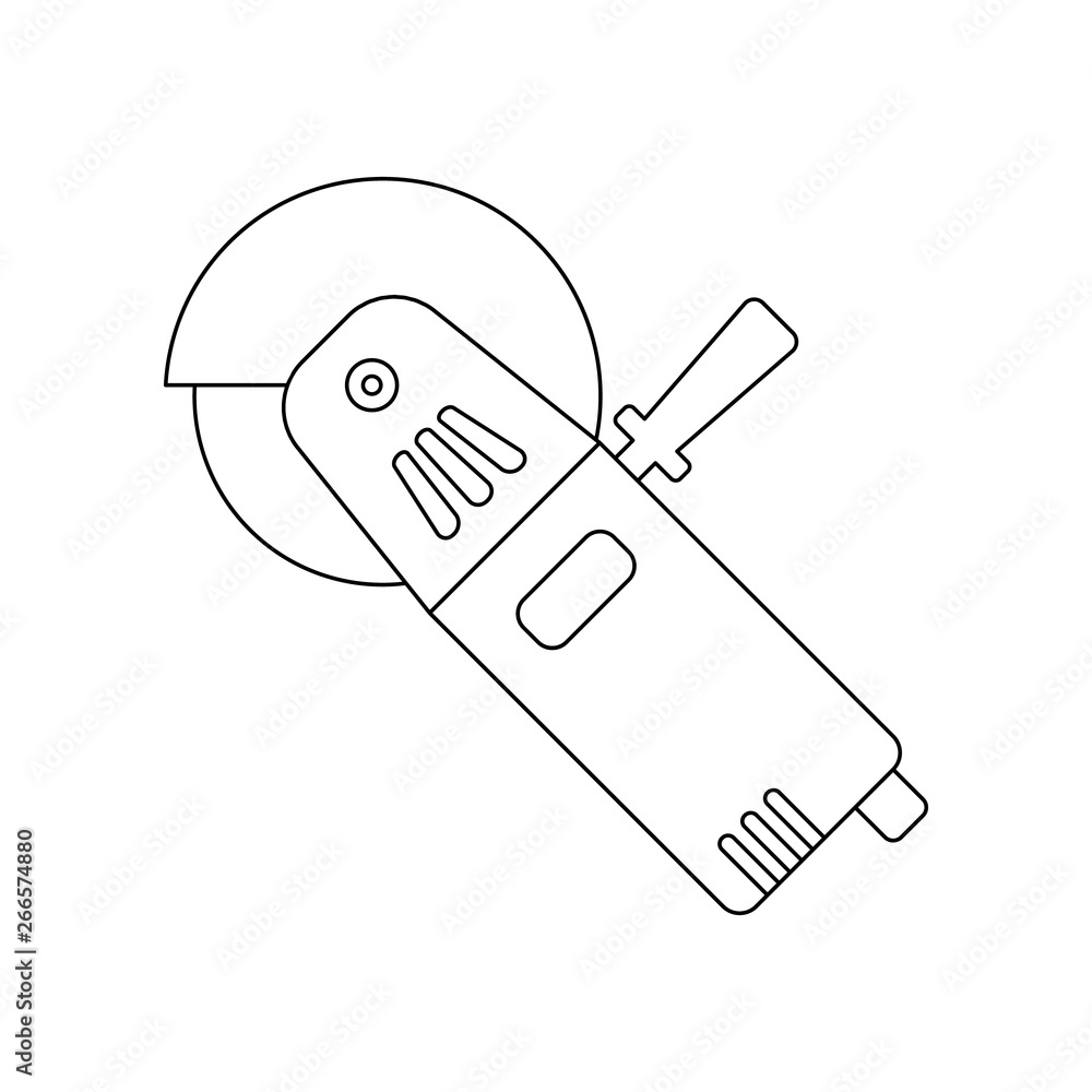 Aufkleber color angle grinder icon. element of construction tools for mobile concept and web apps icon. outlin