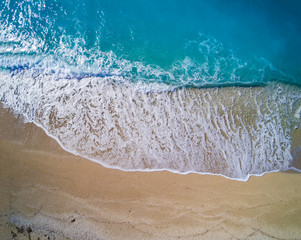 Drone view on Kathisma beach in Lefkas