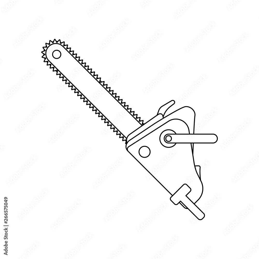 Poster color electric saw icon. element of construction tools for mobile concept and web apps icon. outline