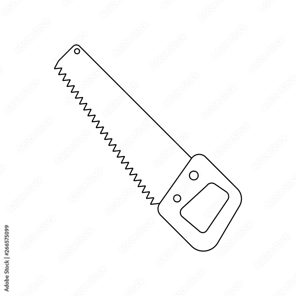Aufkleber color saw for wood icon. element of construction tools for mobile concept and web apps icon. outline