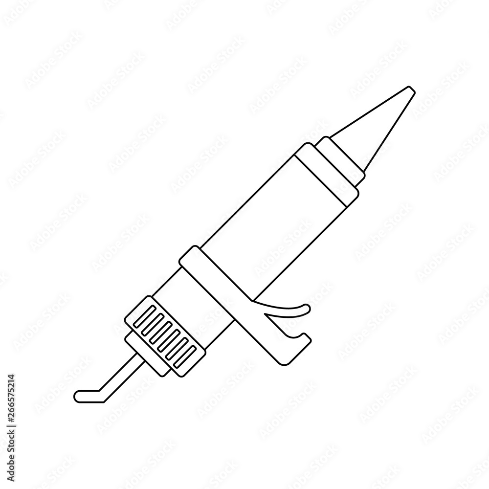 Poster color construction gun icon. element of construction tools for mobile concept and web apps icon. out