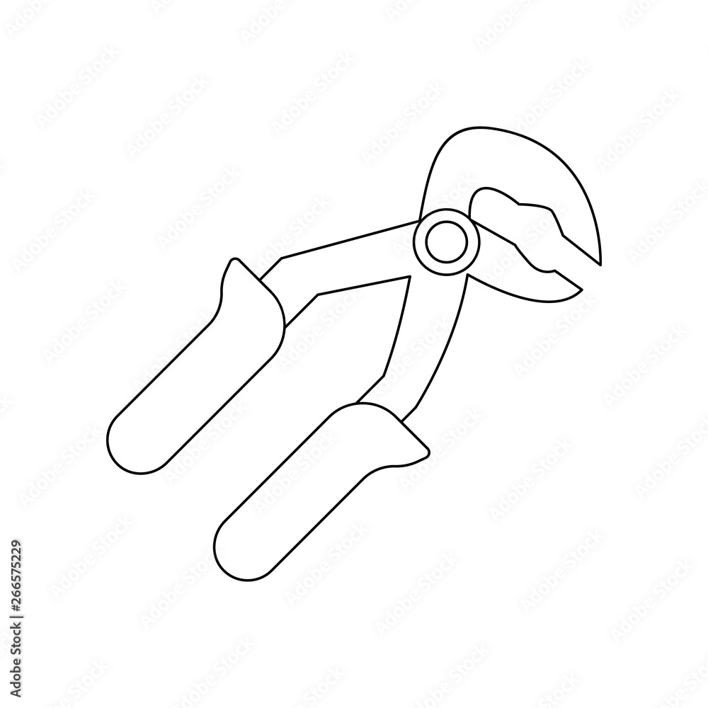 Poster color pliers icon. element of construction tools for mobile concept and web apps icon. outline, thin