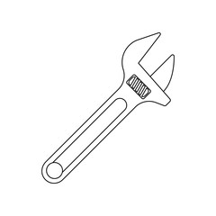 color Open End Adjustable Spanner icon. Element of construction tools for mobile concept and web apps icon. Outline, thin line icon for website design and development, app