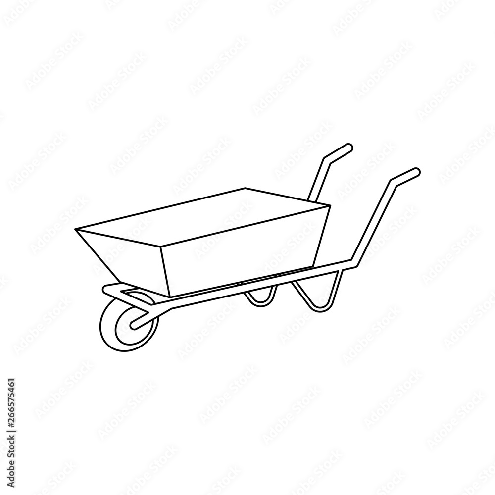 Poster color building trolley icon. element of construction tools for mobile concept and web apps icon. out