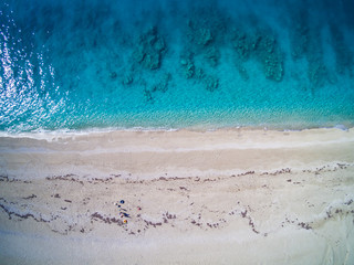 Drone view on Kathisma beach in Lefkas