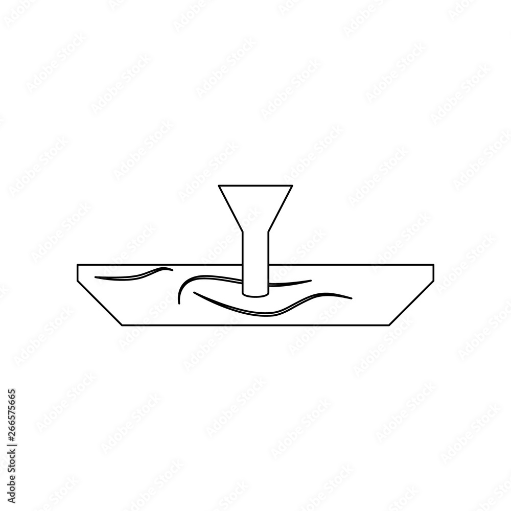 Poster color a nail in a tree icon. element of construction tools for mobile concept and web apps icon. out