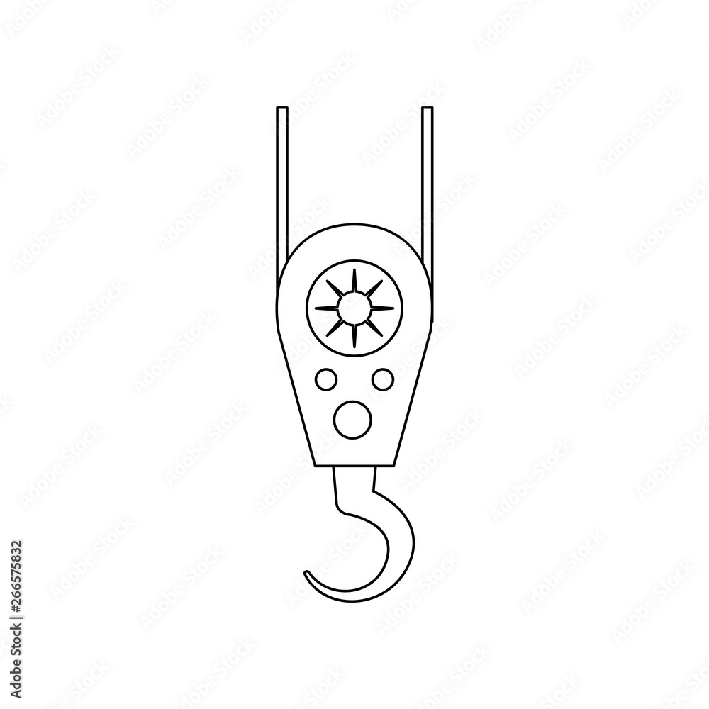 Poster color crane hook icon. element of construction tools for mobile concept and web apps icon. outline, 