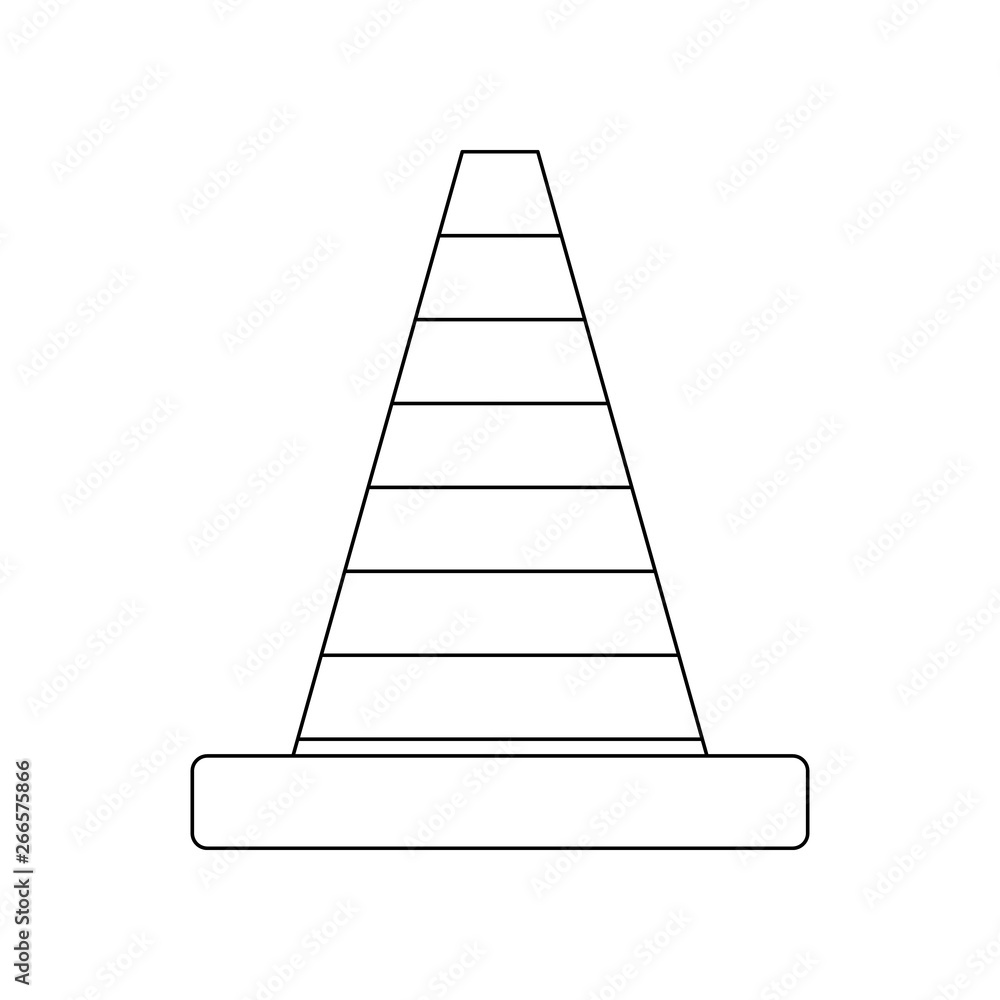 Poster color road cone icon. element of construction tools for mobile concept and web apps icon. outline, t