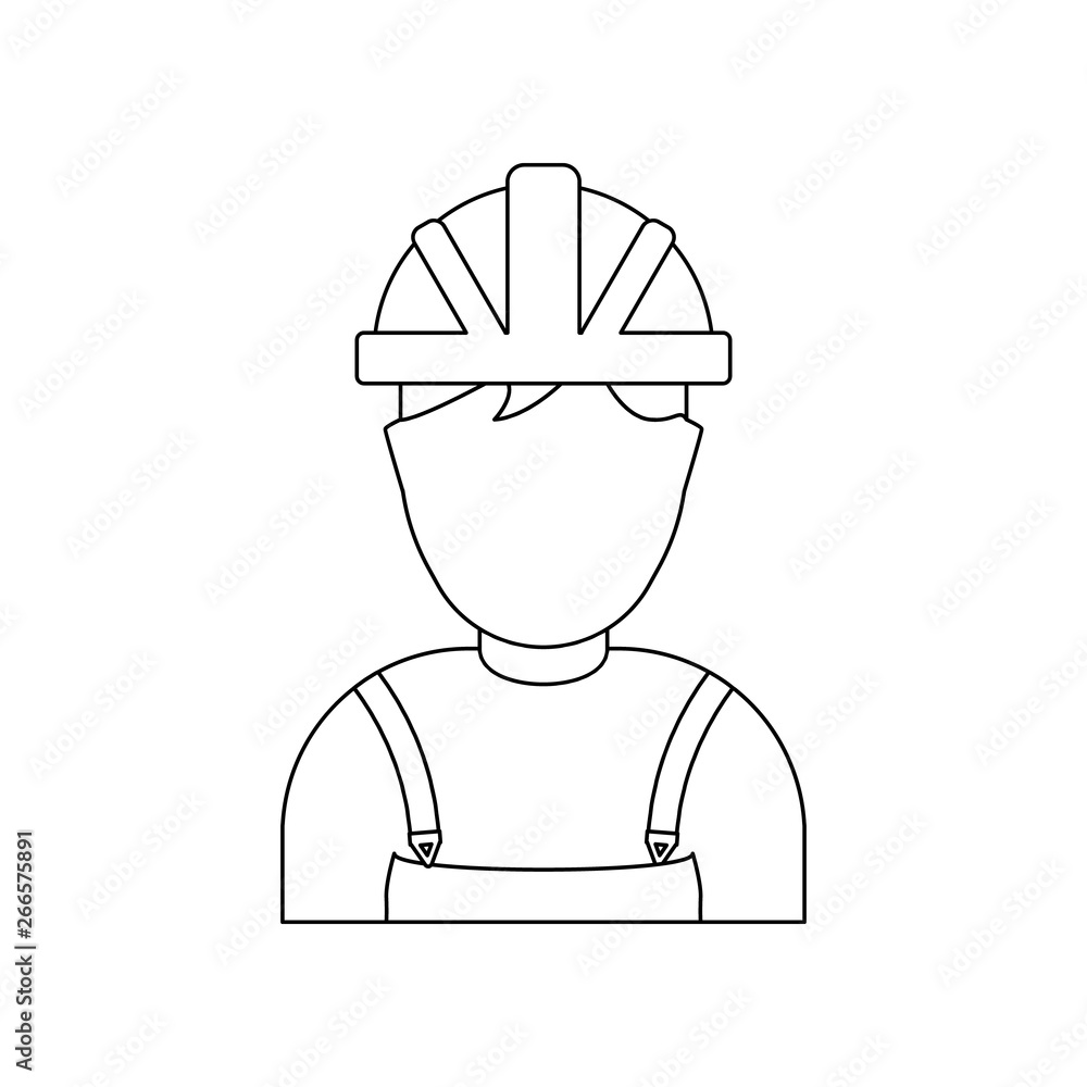 Poster color avatar of the builder icon. element of construction tools for mobile concept and web apps icon