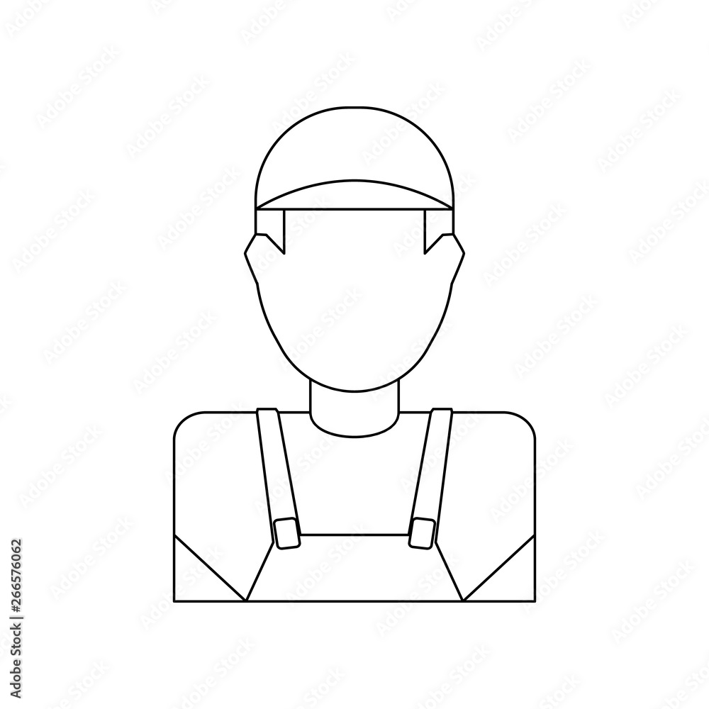 Poster color avatar of the builder icon. element of construction tools for mobile concept and web apps icon