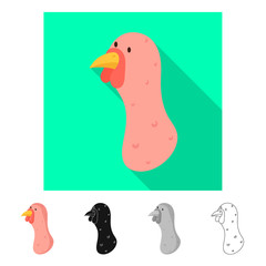 Vector design of donkey and face   sign. Collection of donkey and cute  stock symbol for web.